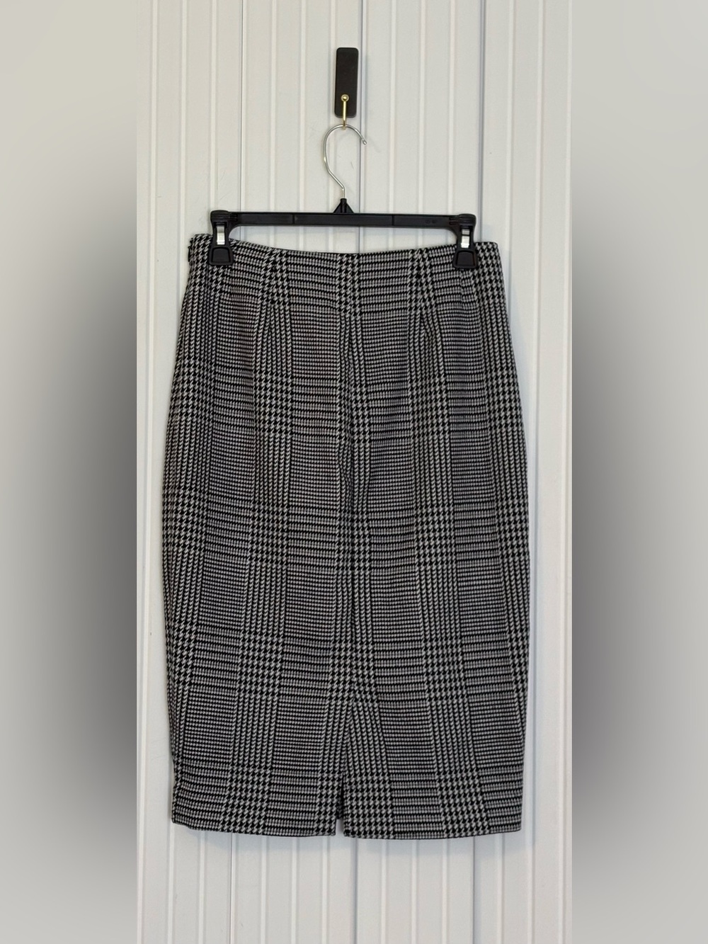 LTD Houndstooth Pencil Skirt 2 Gray Navy Business Casual Old Money Preppy